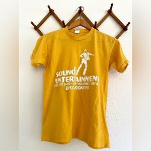 1970s Vintage Sound Entertainment DJs Yellow Single Stitch Tshirt Medium